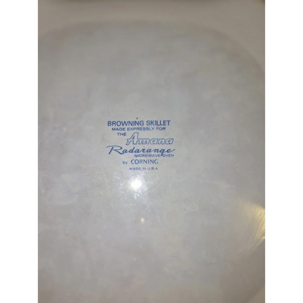 Vintage Corning Ware Amana‎ Radarange Browning Skillet In Blue Colonial House...